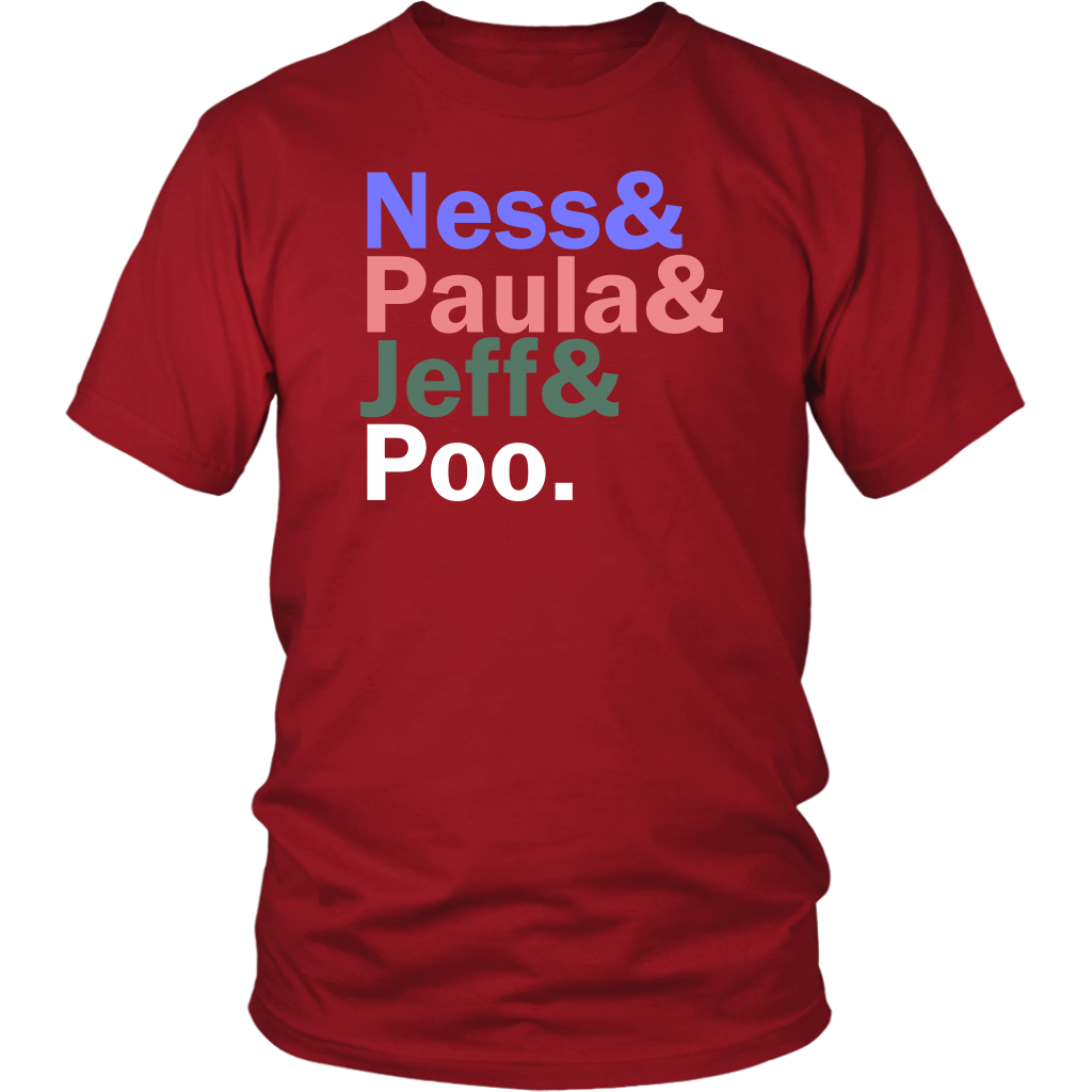 Earthbound Mother Ness & Paula & Jeff & Poo T-Shirt