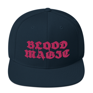 Blood Magic 血液魔法 - Snapback Hat - Navy + Flamingo