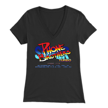 Super Phone Brothers Turbo Bella Womens V-Neck Shirt