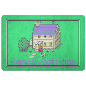 EarthBound Ness's House in Color - Home Sweet Home Welcome Door Mat - 26" x 18"